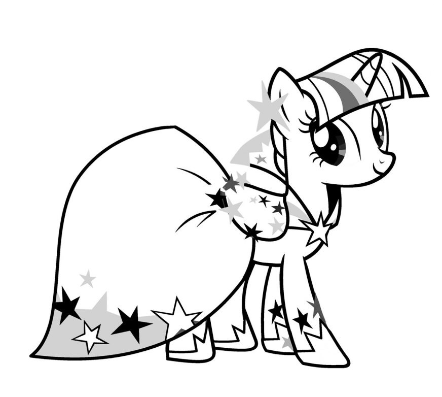 kuda poni twillight sparkle memakai gaun untuk pesta